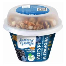 Йогурт Молочная Культура голубика-ежевика-гранола 2,7 - 3,5% 190 г