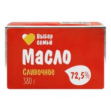 Сливочное масло Выбор Семьи 72,5% БЗМЖ 380 г