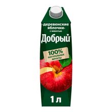 Нектар Добрый деревенские яблочки гомогенизированный восстановленный 1 л
