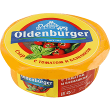 Сыр полутвердый Oldenburger с томатом и базиликом 45% БЗМЖ 350 г