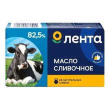 Сладкосливочное масло несоленое Лента Традиционное 82,5% БЗМЖ 180 г